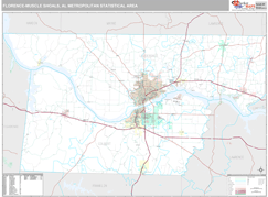 Florence-Muscle Shoals Metro Area Digital Map Premium Style